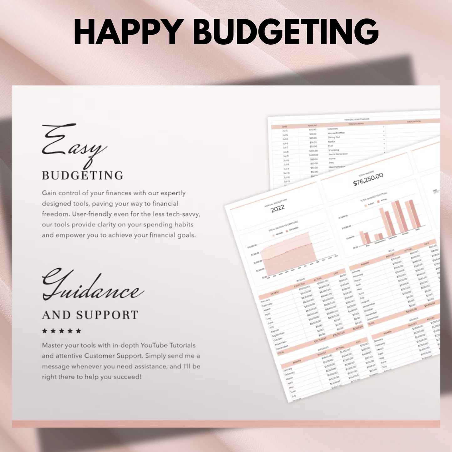Yearly Budget Spreadsheet Template for Google Sheets