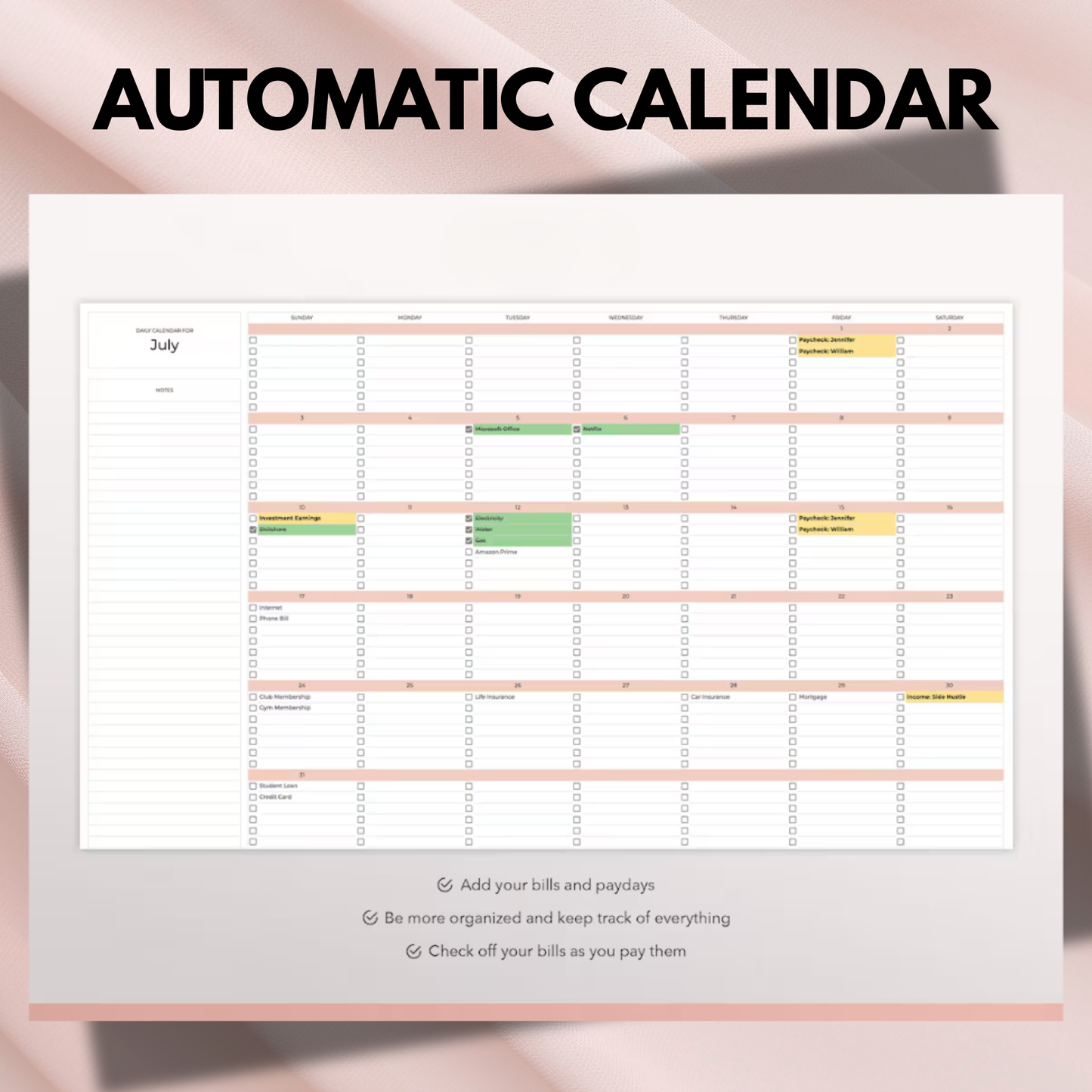 Yearly Budget Spreadsheet Template for Google Sheets